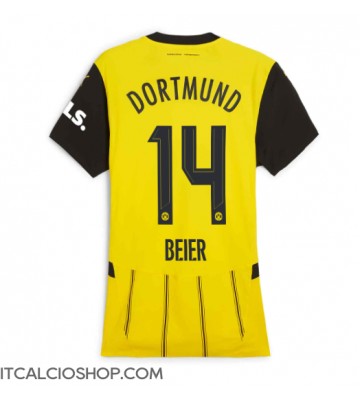 Borussia Dortmund Maximilian Beier #14 Prima Maglia Femmina 2024-25 Manica Corta